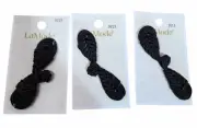 LaMode Frog Closures Lot of 3 Black Pineapple Art Deco #3013 NEW Vintage Retro
