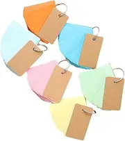 OHPHCALL Flash Cards 6 Pack Ring Loose-Leaf Notepad Ring Notes Pads Blank Inner for DIY Study Supplies Random Color