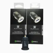2x Pack Platinum Quick Charge Car Charger in Black Qualcomm QC 2.0 PT-DC1USQC