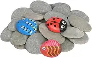 Flat Stones for Painting Set, 3-5 cm Smooth Pebbles for Painting, Decorative Stones, Natural Stone, Flat Pebbles for Crafts, Marble Gravel Decorative Gravel Pebbles for Garden Decoration (3-5 cm,