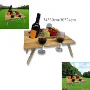 Wooden Outdoor Picnic Table Wine Table Folding Suitable Beach Outdoor
