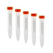 Pack of 10 Plastic Centrifuge Tube,for Molecular Biology (Orange, 15ml)