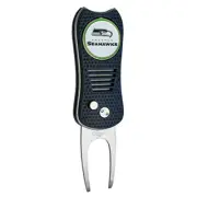 Seattle Seahawks Switchblade Divot Tool with ball marker, magnetically attached