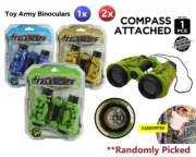 Children's Military Glass Kids Toy Binoculars Telescope with Compass Attached