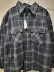 NEW Maxxsel Sherpa Lined Flannel Jacket Dark Grey/Dark Blue #902 Size 3XL M4065