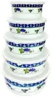 5 Pc Set Melamine Nesting Mixing Storage Bowl with Airtight Lids Asst'd patterns