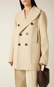 [Bottega Veneta] Double-Breasted Cocoon Coat