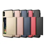 For iPhone Case X Series With Sliding Card Holder Wallet Armor