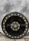 18" black Marble round Table Top center Coffee paua shell inlay decor room