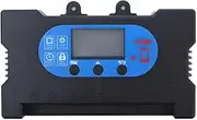 40A Solar Charge Controller 12V/24V Solar Panel Intelligent Regulator with Dual USB/Type-C Ports OLED Display PWM Solar Panel Charge Controller Black