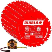 Diablo D0724A 7 1/4" Circular Saw Blade, 24 Tooth Framing Saw Blade 10 Pack, Tap