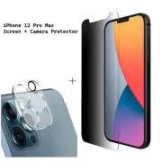 iPhone Apple 12 Pro Max Privacy Tempered Glass Screen and Camera lens Protector