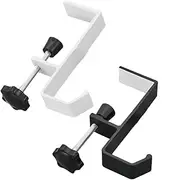 DACUAN Purse Hanger for Desk, 2pcs Headphone Holder Clamps, Universal Fit Desk Headphone Hanger, Movable Table Hooks for Hanging Bags Clothes, Hats, Coats