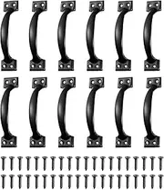 Handle Handles Door Barn Cabinet Drawer Knobs Grab Style VintaCloset Black Knob Cupboard Metal Iron Gate - (Color: As Shown, Size: XXL)
