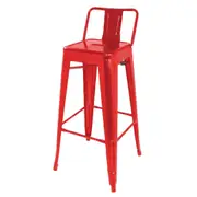 Bolero High Metal Bar Stools with Back Rests Red (Pack of 4) - Cafe Bar Stools (DL872) - DL872