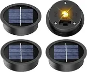 4 Pack Replacement Solar Light Parts(Top Size 2.76 inches, Bottom Size 2.36 inches),7 Lumens Warm White LED Waterproof Solar Light Replacement Top Kit for Outdoor DIY Hanging Lanterns