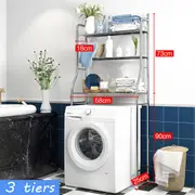 2/3 Tiers Storage Rack Over Toilet/Bathroom/Laundry/Washing Machine Shelf Unit Organizer #04