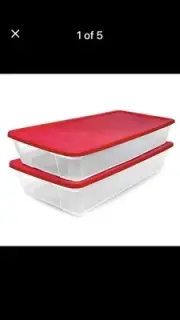 Homz Large 41 Quart Clear Plastic Under Bed Stackable Storage