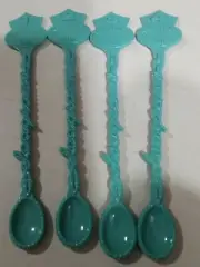 Vintage Seagrams Gin Stir Spoons- Teal-set of 4