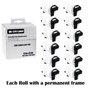 12Rolls 4''X6'' Large Paper Shipping Labels DK-1241 For Brother QL-1050 QL-1050N