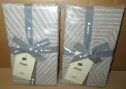 West Elm Modern Geo EURO Shams Set of Two Mocha Brand New