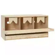 Chicken Nesting Box 3 Compartments Flat Roof Folding Perch Poultry Egg Nest Wood