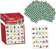 Abbraccia Christmas Bingo Card Set, Xmas Winter Holiday Bingo Cards, Christmas Party Paper Bingo Cards for Adults Classmates Colleagues