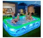 Inflatable Pool with Lights, Upgraded Family Inflatable Swimming Pool for Kid