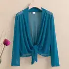 Women Mesh Shawl Bolero Cardigan Evening Dress Crop Top Shrug Capelet Wrap Shrug