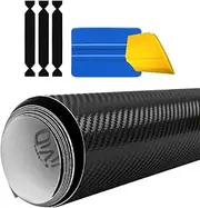 VViViD Black Carbon Fiber Automotive Vinyl Wrap Film w/ 3M Toolkit (1ft x 5ft)