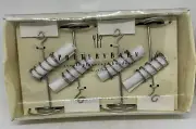 NEW Set Of 4 Pottery Barn Scroll Place Card / Menu Holders NOS Unique