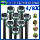 4/8PCS Solar Snake Repeller Multi Pulse Plus Ultrasonic Pest Rodent Repellent