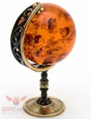 Solid Brass figurine souvenir of amber World Earth Globe