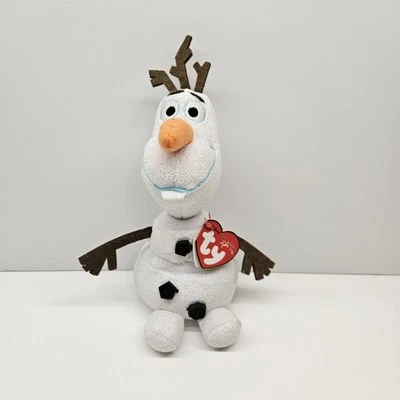 NEW TY BEANIE BABIES DISNEY OLAF W/HEART TAG FROZEN Movie SNOWMAN PLUSH 7"H