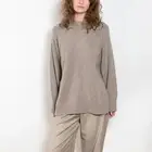NWT LouLou Studio Safi Cashmere & Wool Pullover Boxy Minimal Sweater in Ash Grey