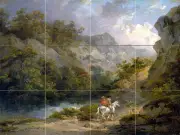 Art Mountain Landscape Horse Ceramic Mural Backsplash Bath Tile #2206