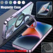 Fr iPhone 16 15 14 Plus 13 12 Pro Max Full Body Case Magnetic Glass Screen Cover