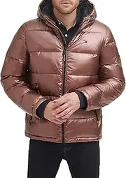[Tommy Hilfiger] Men's Classic Hooded Puffer Jacket (Regular and Big & Tall Sizes) Down Alternative Coat