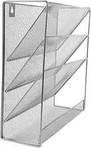 JEWEDECO File Rack File Folder Multi-use Storage Rack Pamphlets Display Stand File Stands Document Stand Book Display Stand Wall Organizer File Holder Office Organizing Stand Book Holder