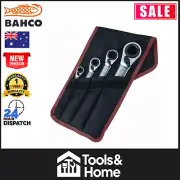 New Bahco S4RM4T 4pce Metric 4-In-1 Reversible Ratcheting Ring End Spanner Set
