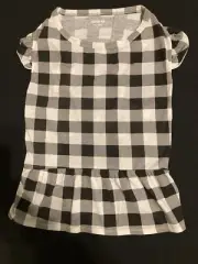 Grayson Pup The Label Buffalo Plaid Dog Dress-Black/White X-Large 19-22 in Gift