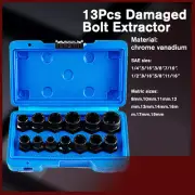13-Piece Impact Bolt & Nut Remover Set Nut Extractor Socket Bolt Remover Tool