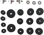 21 Pieces Replacement Cymbal Felt Washer Drum Accessories Drum Set Equipment black
