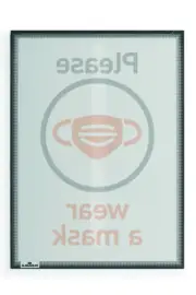 Durable Grey Duraframe Info Static Cling Pocket A4 Office Signage Display Holder
