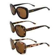 Islander Eyes Dominica Sunglasses 3Pairs Dark, Pink &Light Tortoise w/Brown Lens