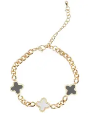 Mocha Jennie Clover Bracelet - Light Gold