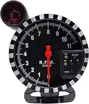 GPVPGHGRJ KET 5 Inch Car Digital Tachometer Gauge RPM 11000K Gauge 7Color Backlight LED Shift Light RPM for 1-10 Cylinder Engine Vehicles Speedometer(Black Panel)
