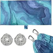Purple Blue Galaxy Starry Waves Camping Hammocks with Portabl Carry Bag Backyard Hammock for Outside Patio Garden