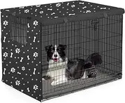 Dog Crate Cover, Pet Kennel Cover,Durable Breathable Dog Kennel Cover, Windproof Sun Protection Crate Cover Outdoor/Indoor, Black -L (48" L x 30" W x 33" H)
