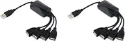 2X 1 Male to 4 Female USB HUB Splitter Extend Cable USB 2.0 Extension Data Cable Power Adapter Socket Converter